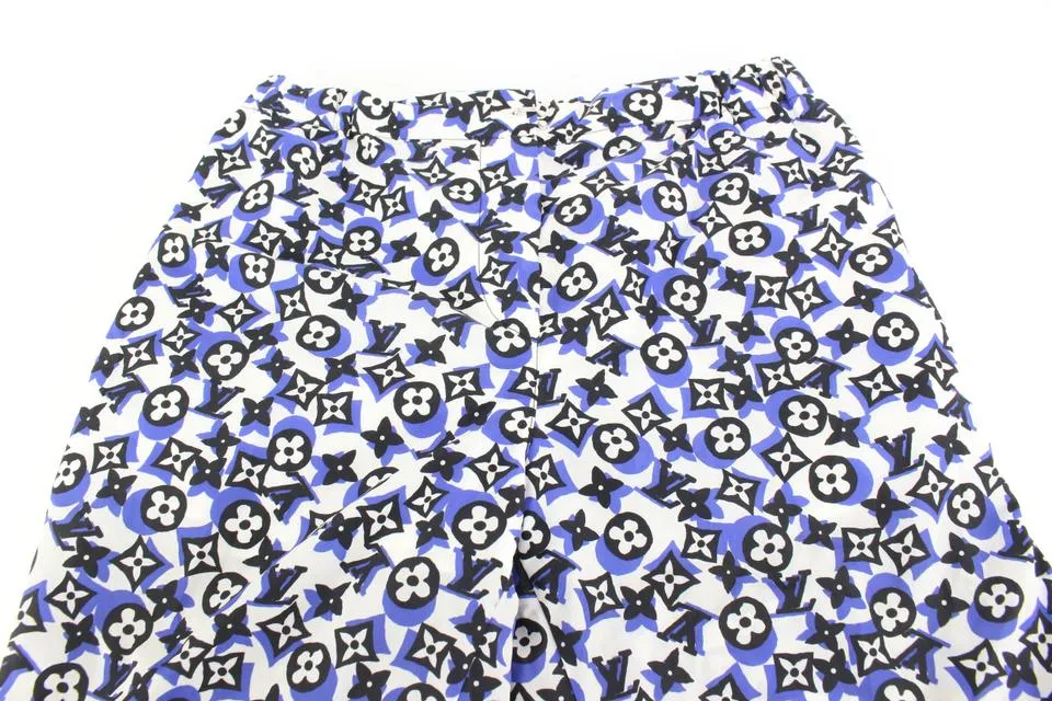 Louis Vuitton SS19 Blue x White x Black Monogram Jogger Pants 29lk53s