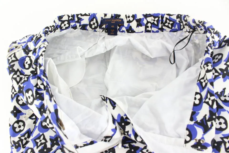 Louis Vuitton SS19 Blue x White x Black Monogram Jogger Pants 29lk53s