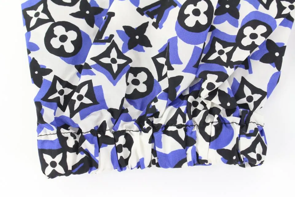 Louis Vuitton SS19 Blue x White x Black Monogram Jogger Pants 29lk53s