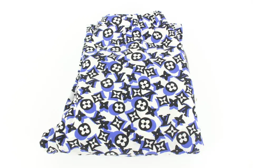 Louis Vuitton SS19 Blue x White x Black Monogram Jogger Pants 29lk53s