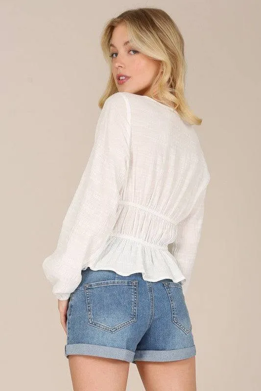 LS sheer lace top