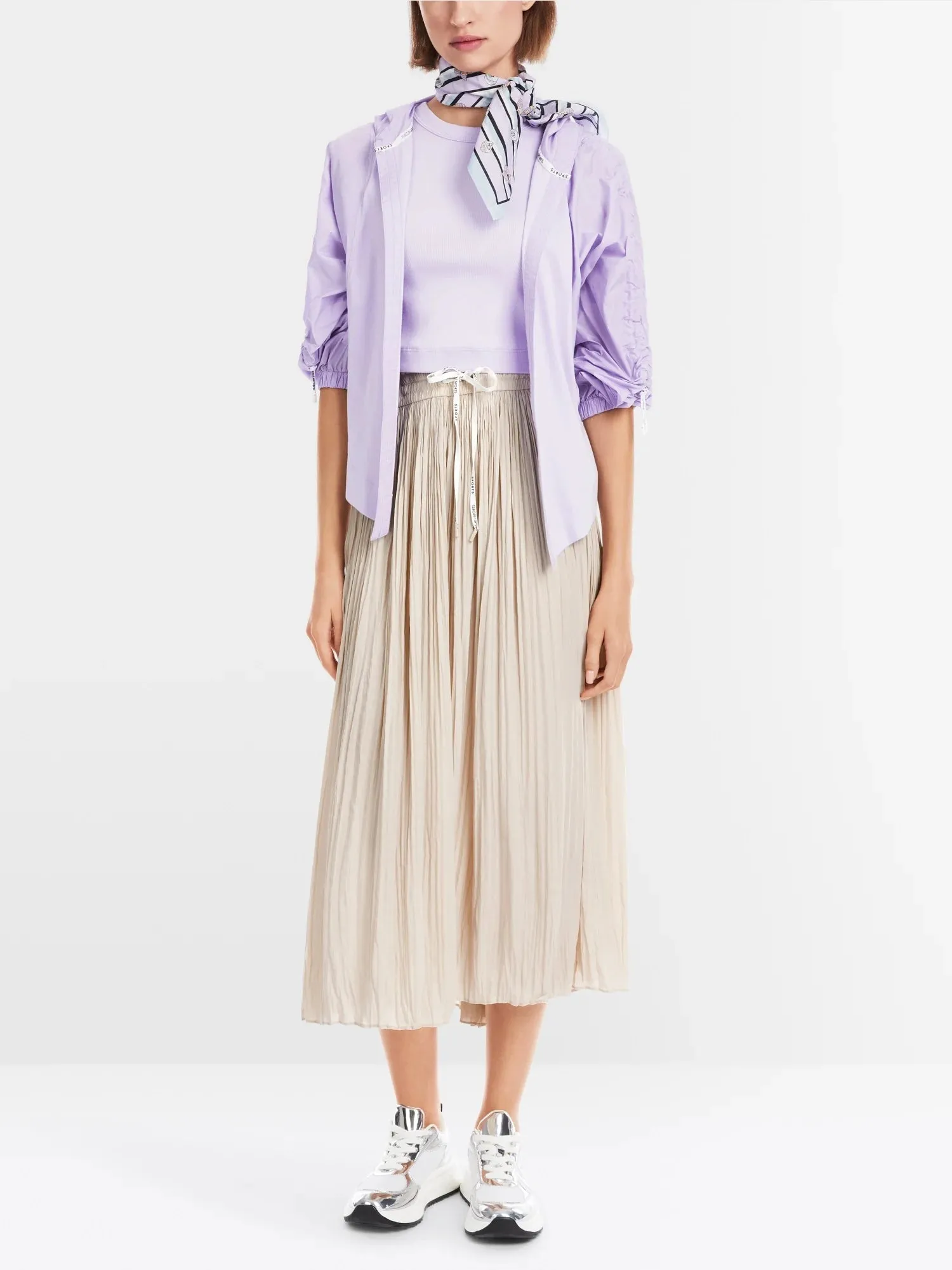Marc Cain Soft Stone Beige Rethink Together pleated skirt