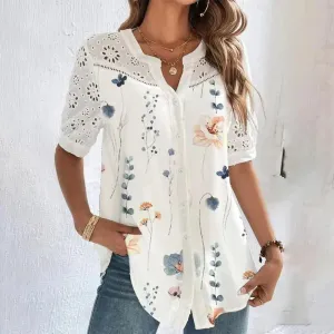 Margaret - short sleeve lace blouse