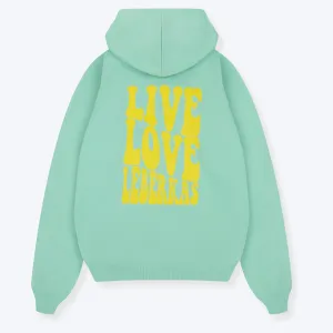 Mädels Hoodie LIVE LOVE LEBERKAS minze