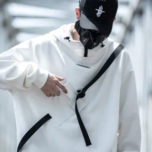 Men Ribbon Pullover Hoodies