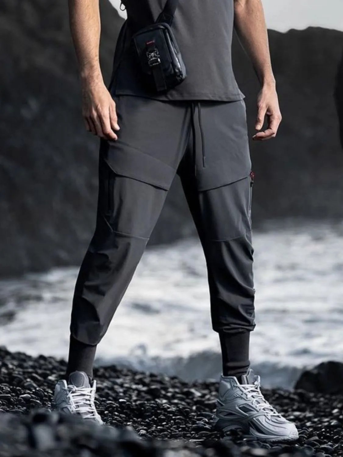 Men's Plus Size Athletic Jogger Pants with Adjustable Drawstring