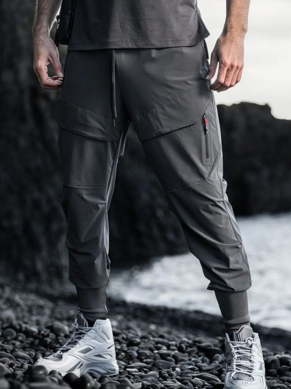 Men's Plus Size Athletic Jogger Pants with Adjustable Drawstring