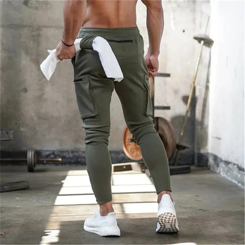 Men's Sweatpants - Gyms Workout Fitness Sports Trousers, Male Running Skinny Track Pants, Training Jogger Pants for Men