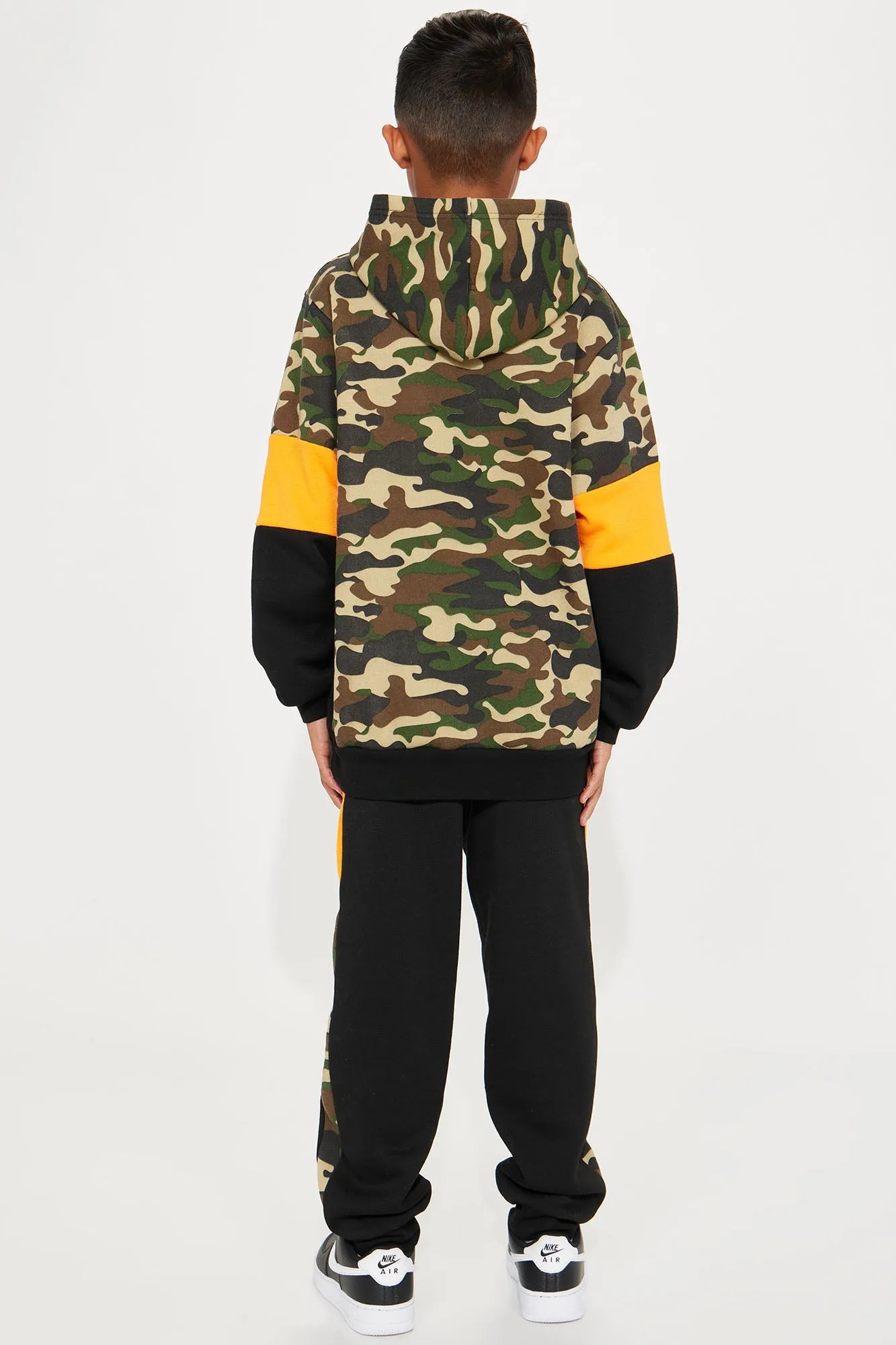Mini Building My Legacy Fleece Jogger Set - Black/Orange