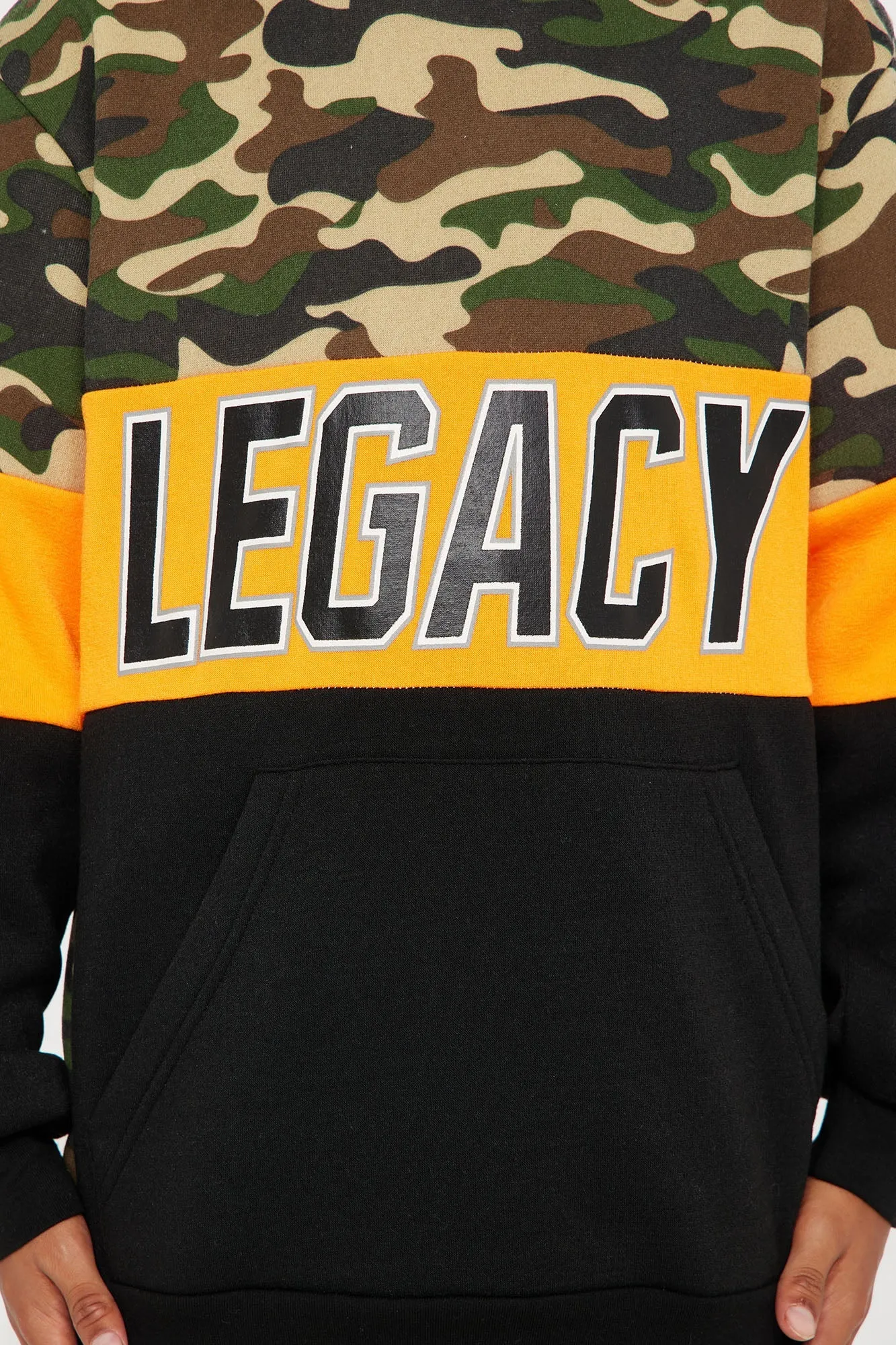 Mini Building My Legacy Fleece Jogger Set - Black/Orange