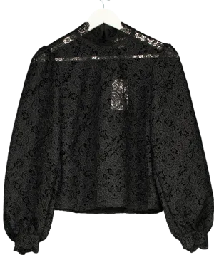 Monsoon Lilly Lace Blouse Black UK 10