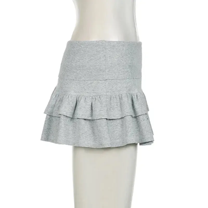 Mooyufo Sweet Solid Pleated Super Mini Skirt Preppy Atyle Sexy Slim Low-Waisted Skirts Women 2024 Summer Fashion Streetwear Lady