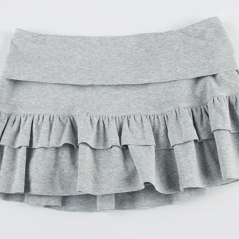Mooyufo Sweet Solid Pleated Super Mini Skirt Preppy Atyle Sexy Slim Low-Waisted Skirts Women 2024 Summer Fashion Streetwear Lady
