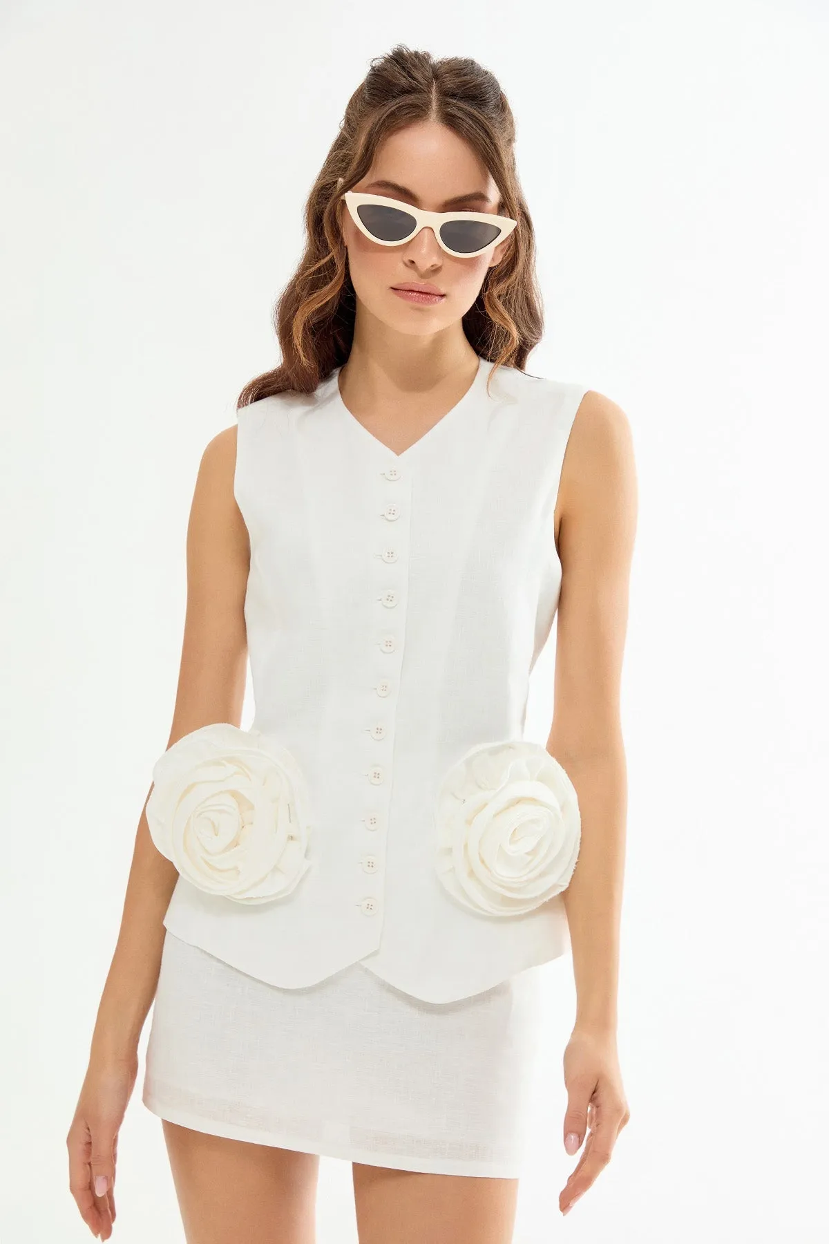NOLITA Linen Mini White Skirt