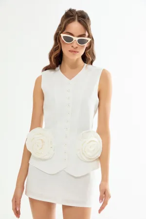 NOLITA Linen Mini White Skirt