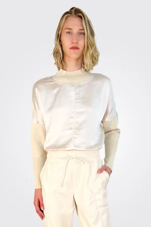 Norah Satin Blouse - Pearl