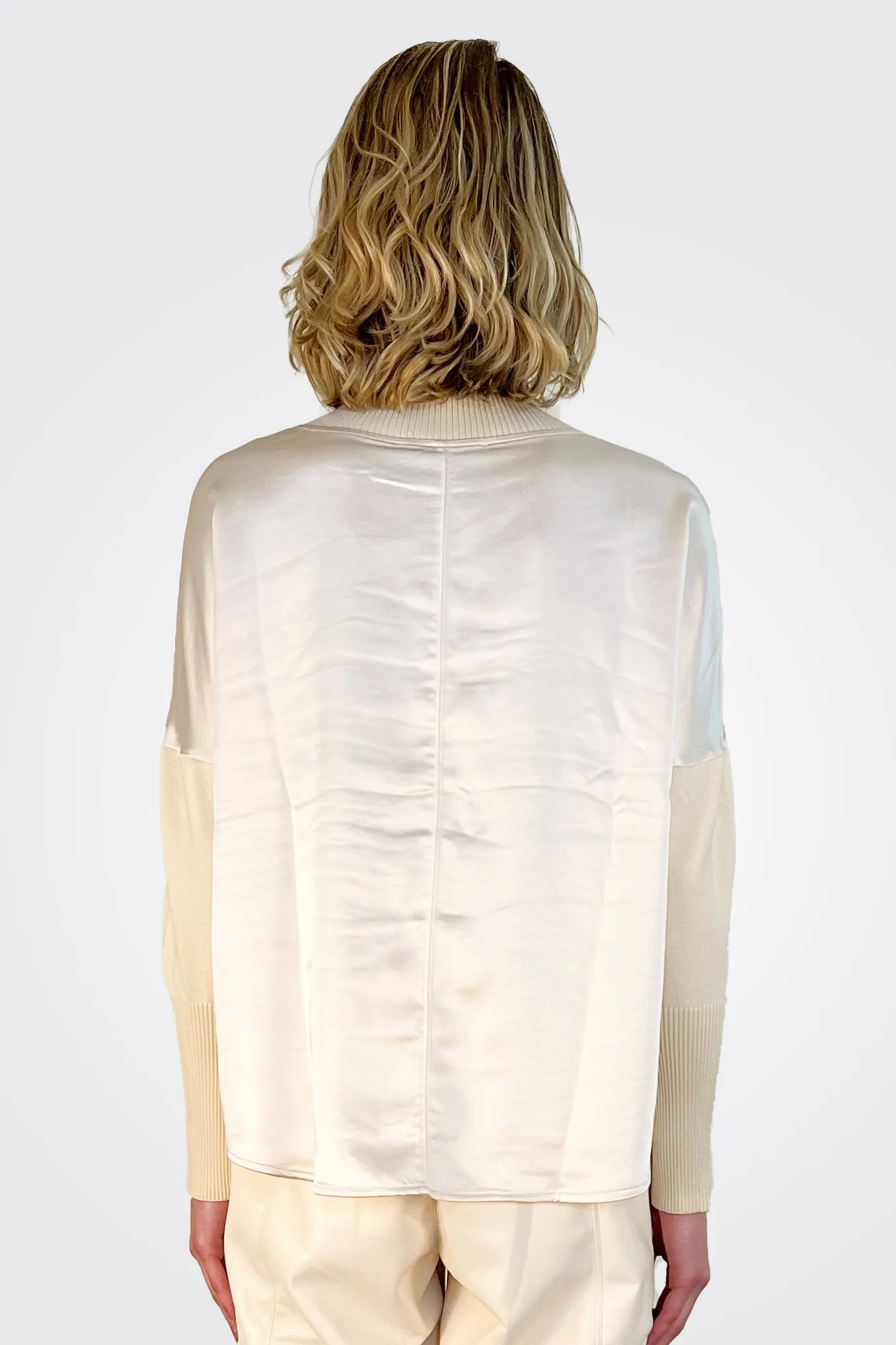 Norah Satin Blouse - Pearl