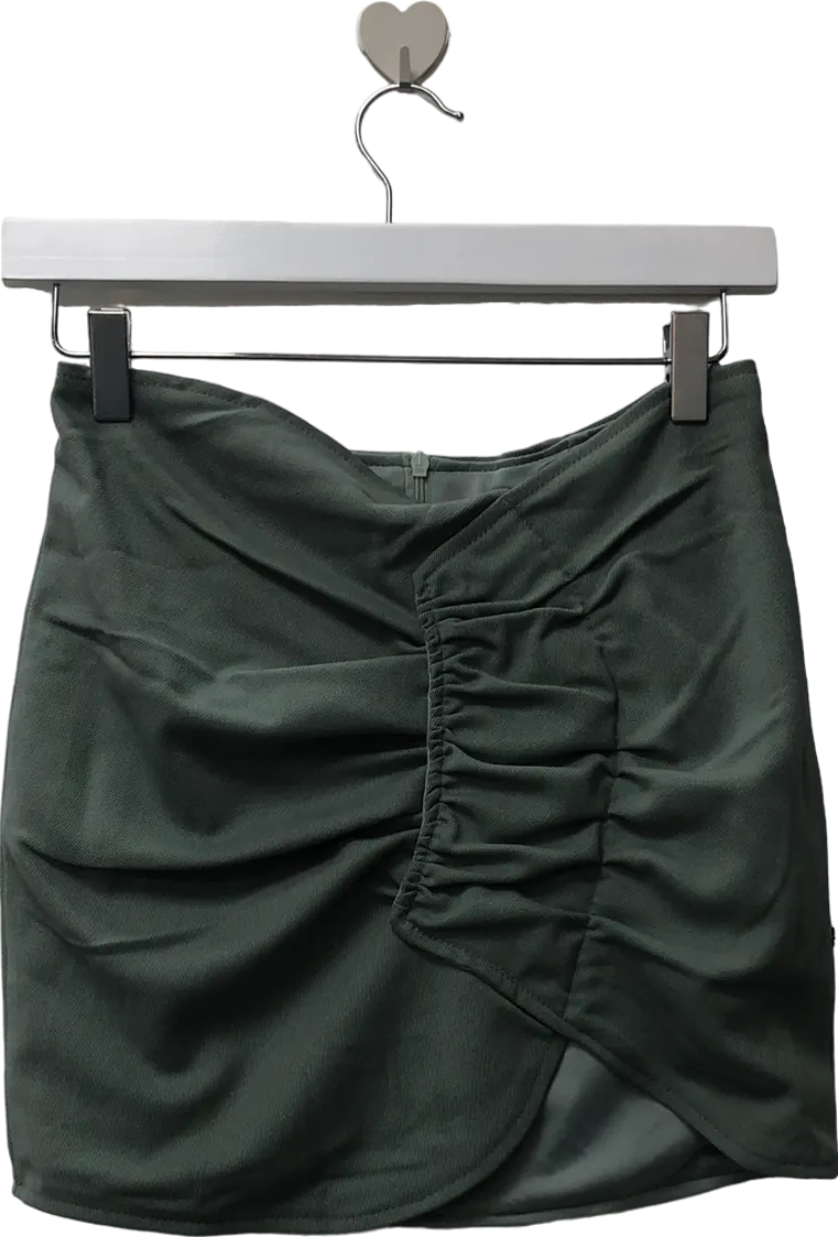 Noughts & Kisses Green Khaki Mini Skirt UK S