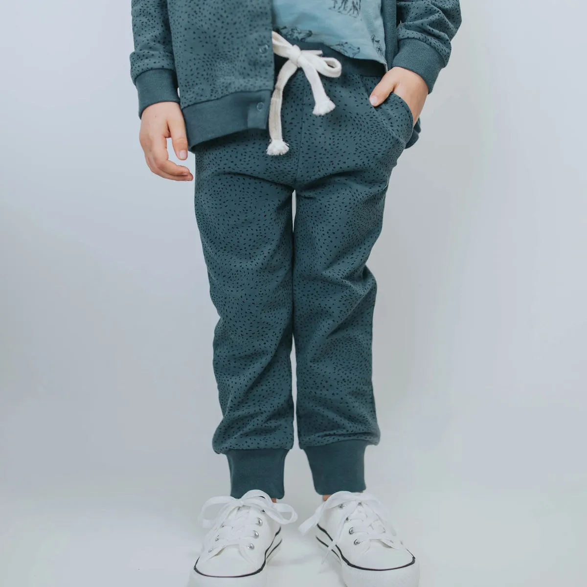 Organic Track Pants - Slate Spotty