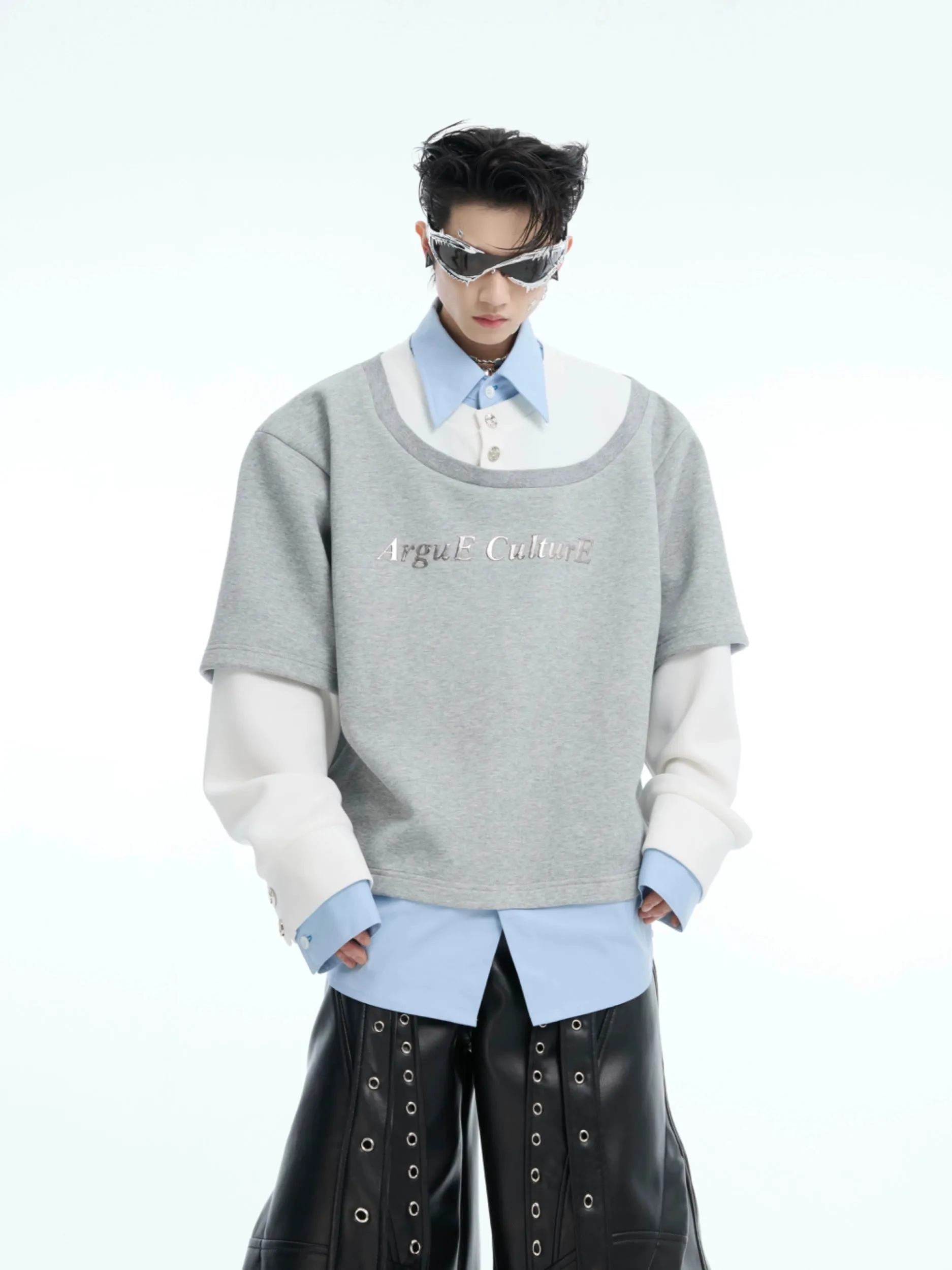 Oversized Contrast Color Sweatshirt