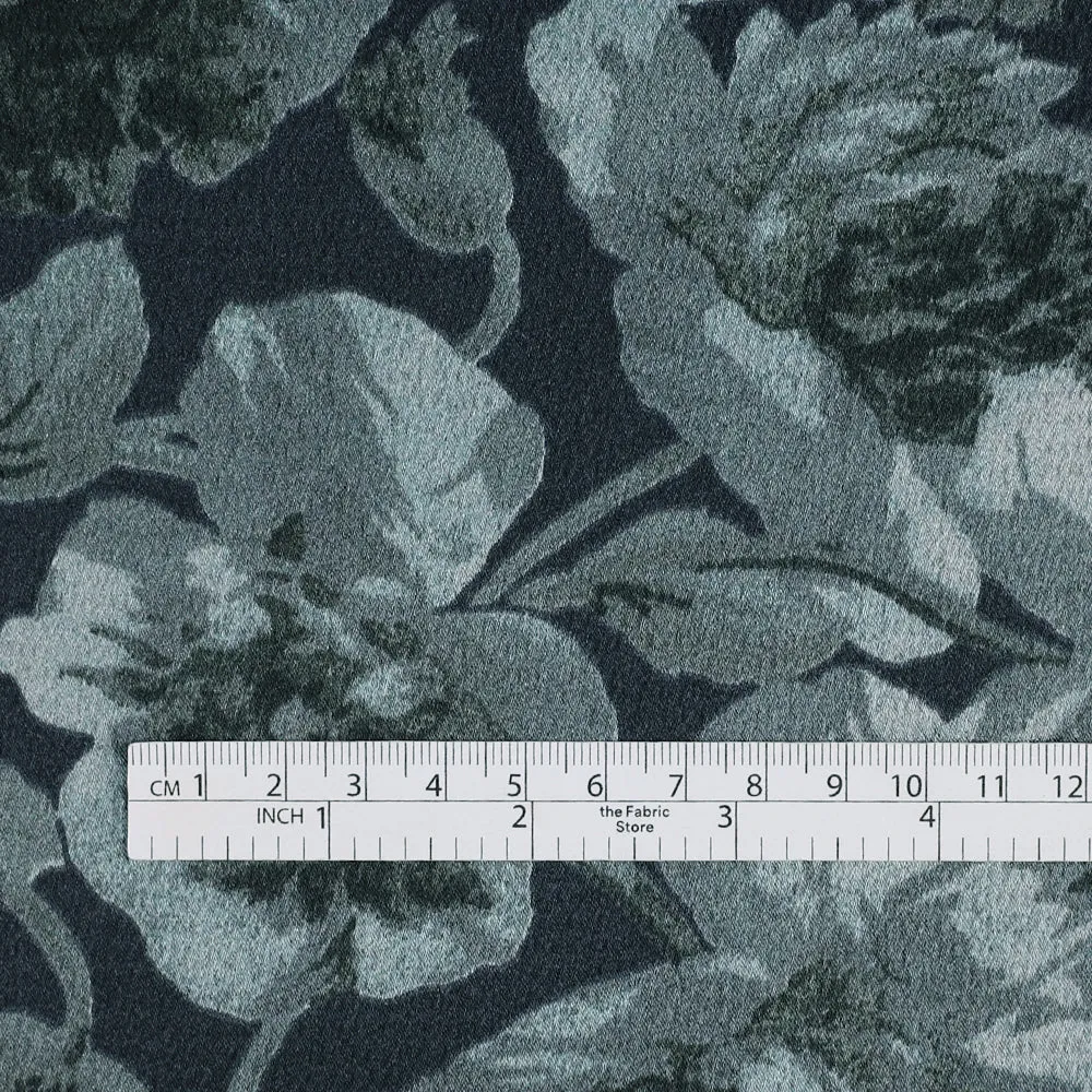 Peony Hammered Poly Satin - Grayscale