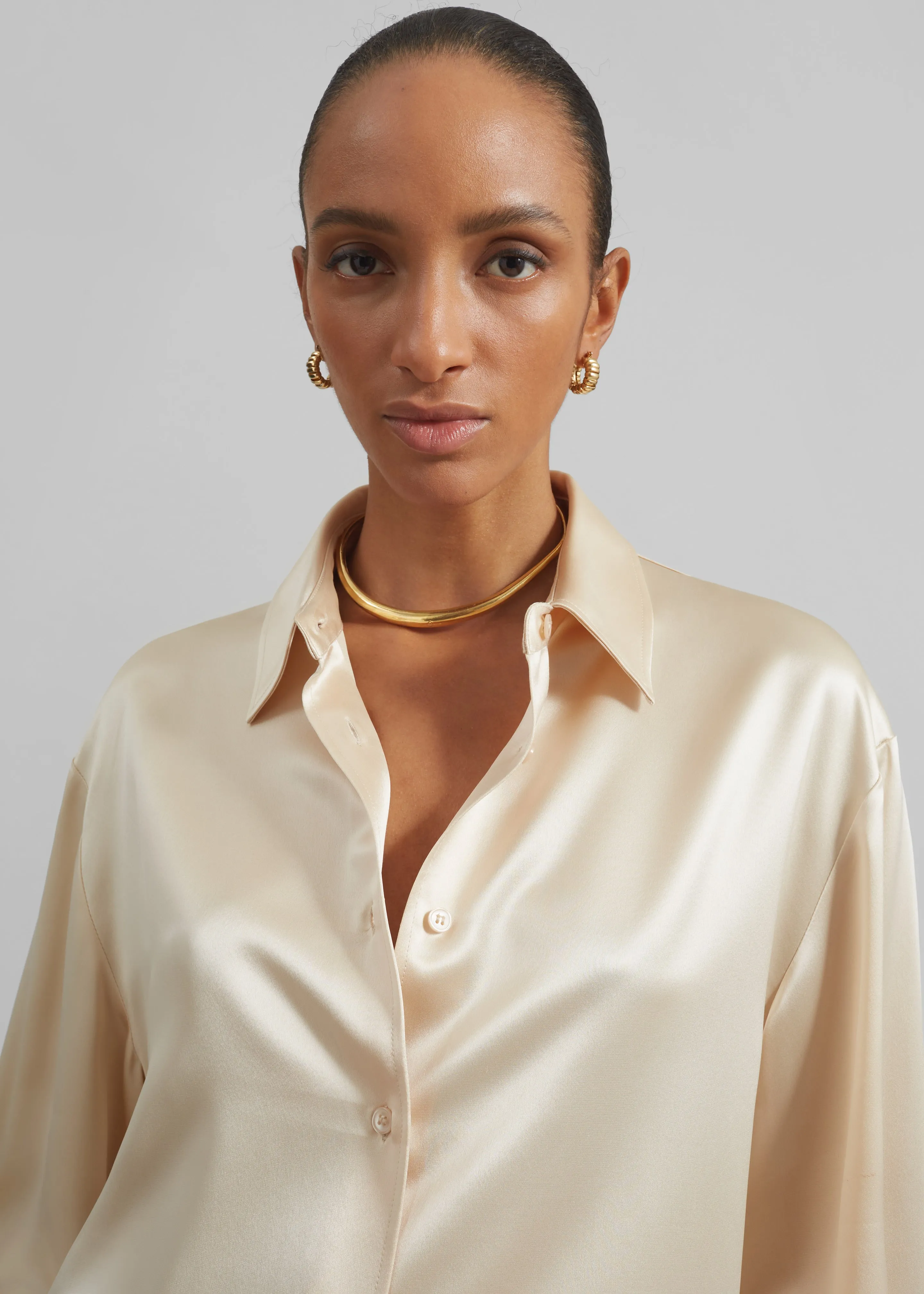 Peri Satin Shirt - Champagne