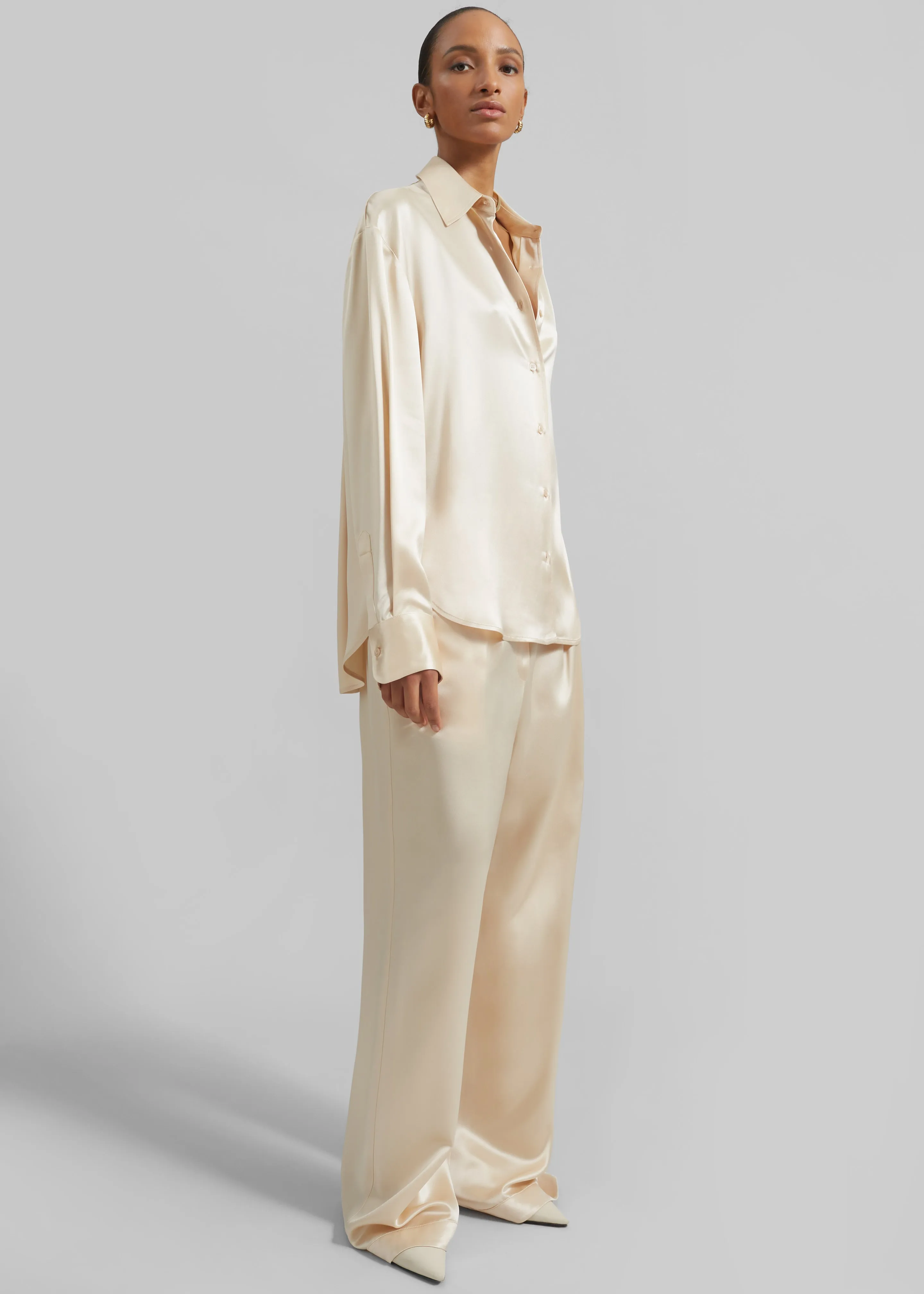 Peri Satin Shirt - Champagne
