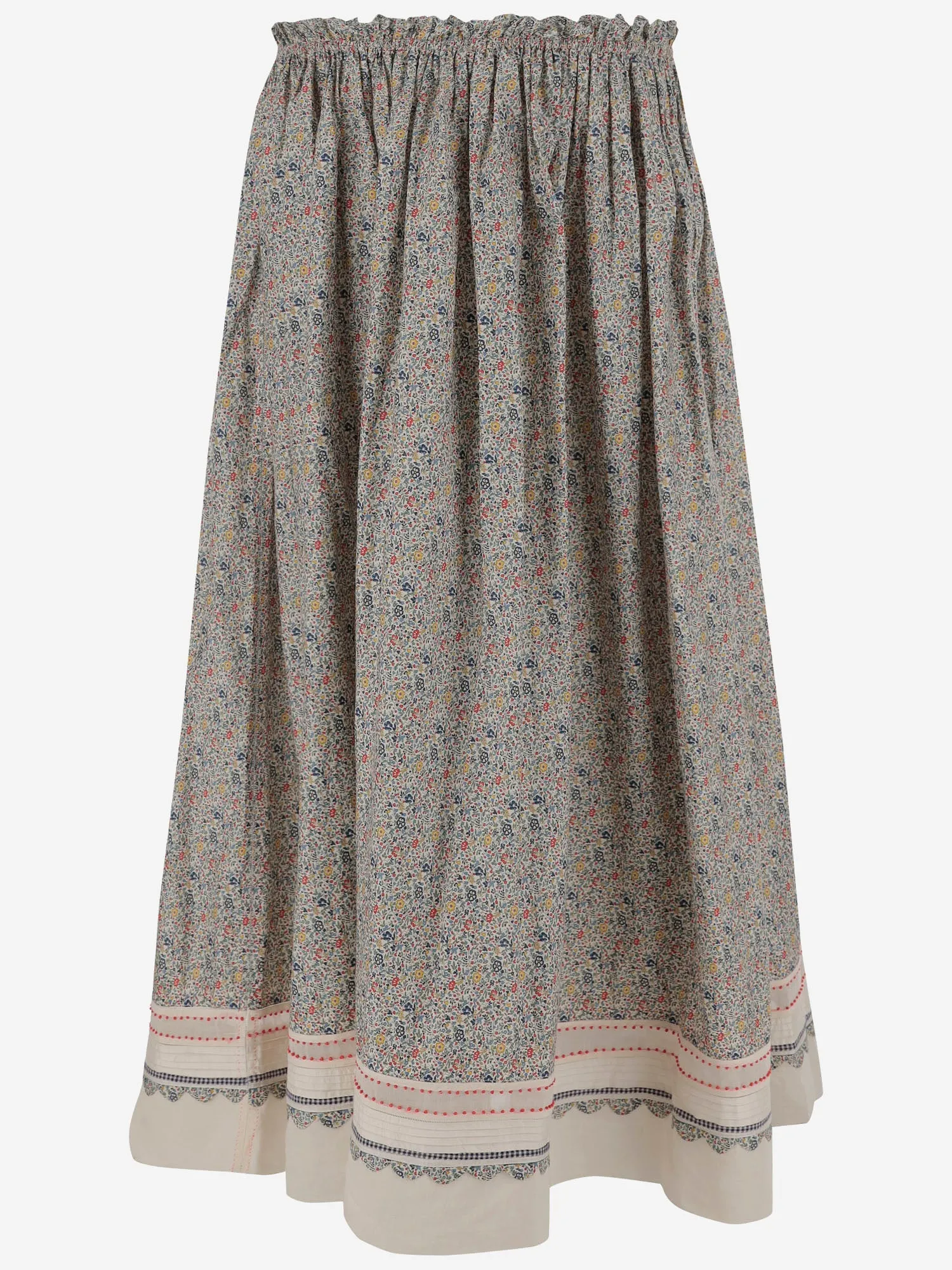 Pero bomullsblommigt mönster kjol