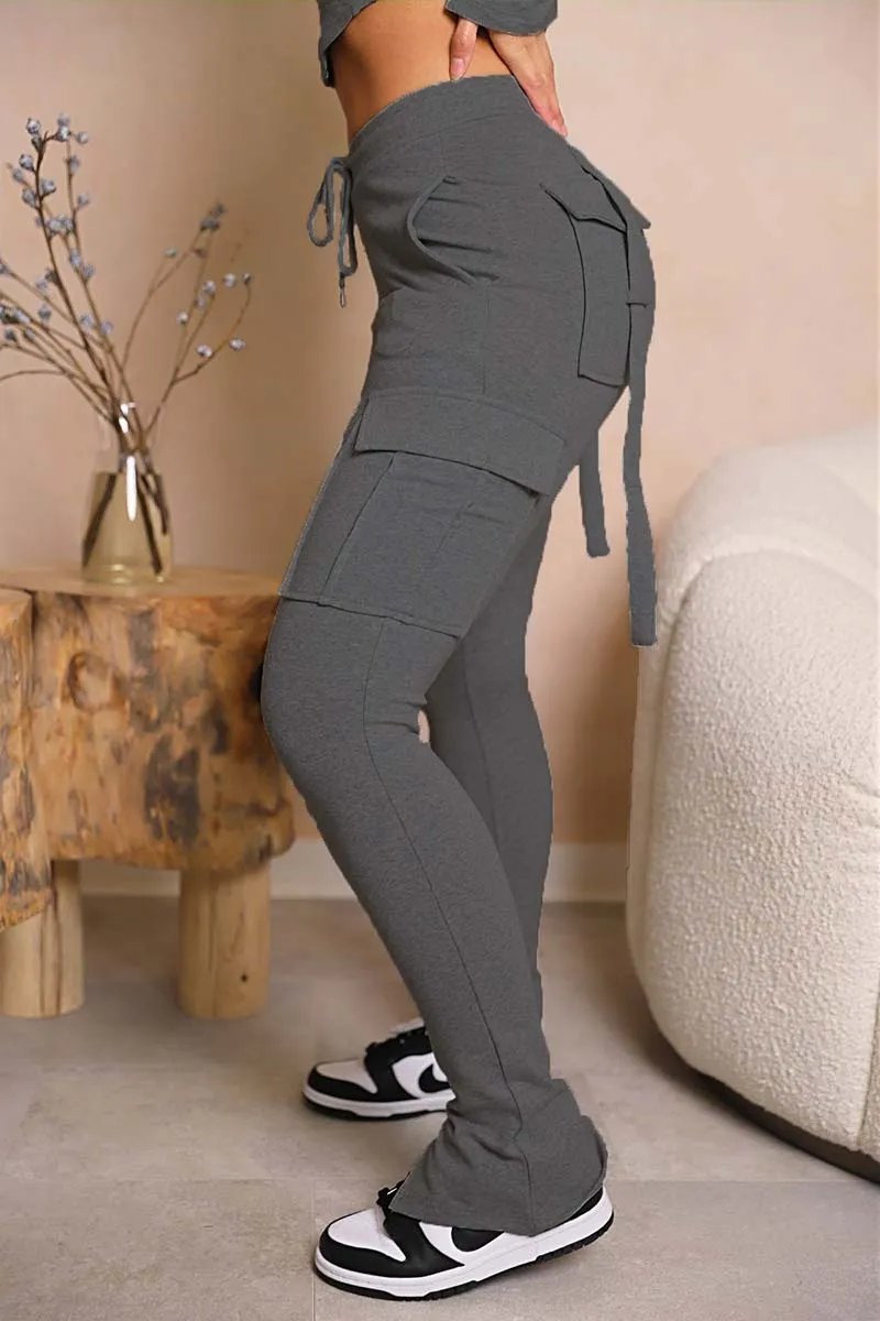 PI743 Drawstring Cargo Pants