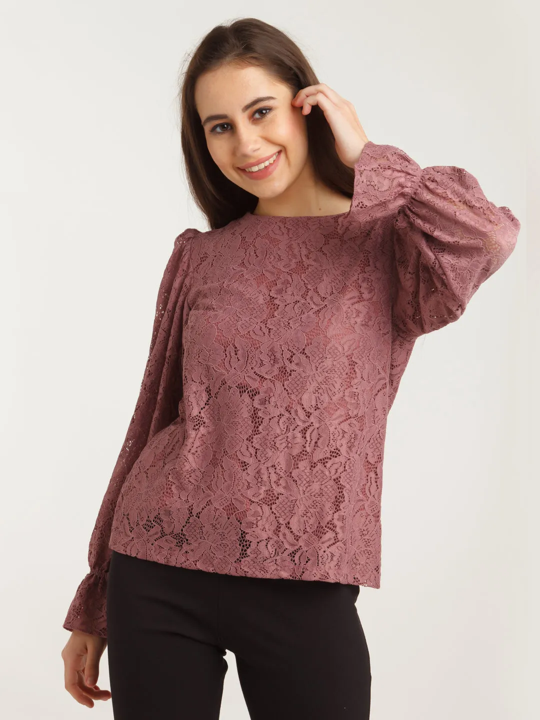 Pink Lace Top