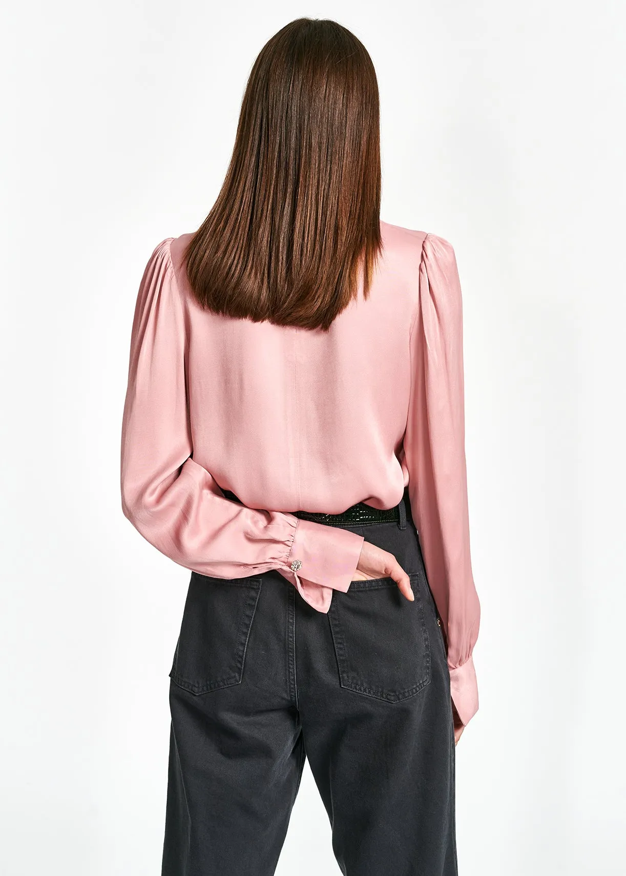 Pink satin top