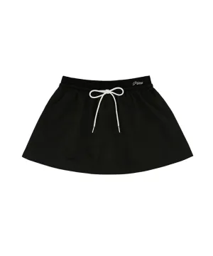 PIV'VEE Preppy String Pleated Skirt - Ebony Black