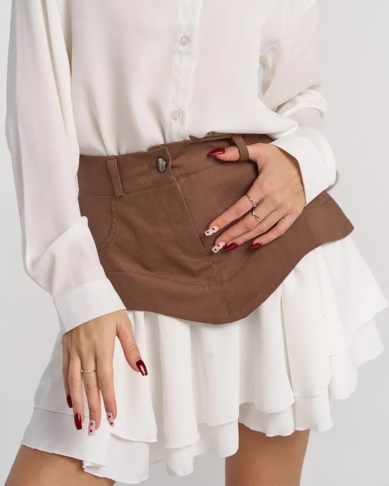 Pleated High Waist Mini Skirt