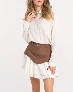 Pleated High Waist Mini Skirt