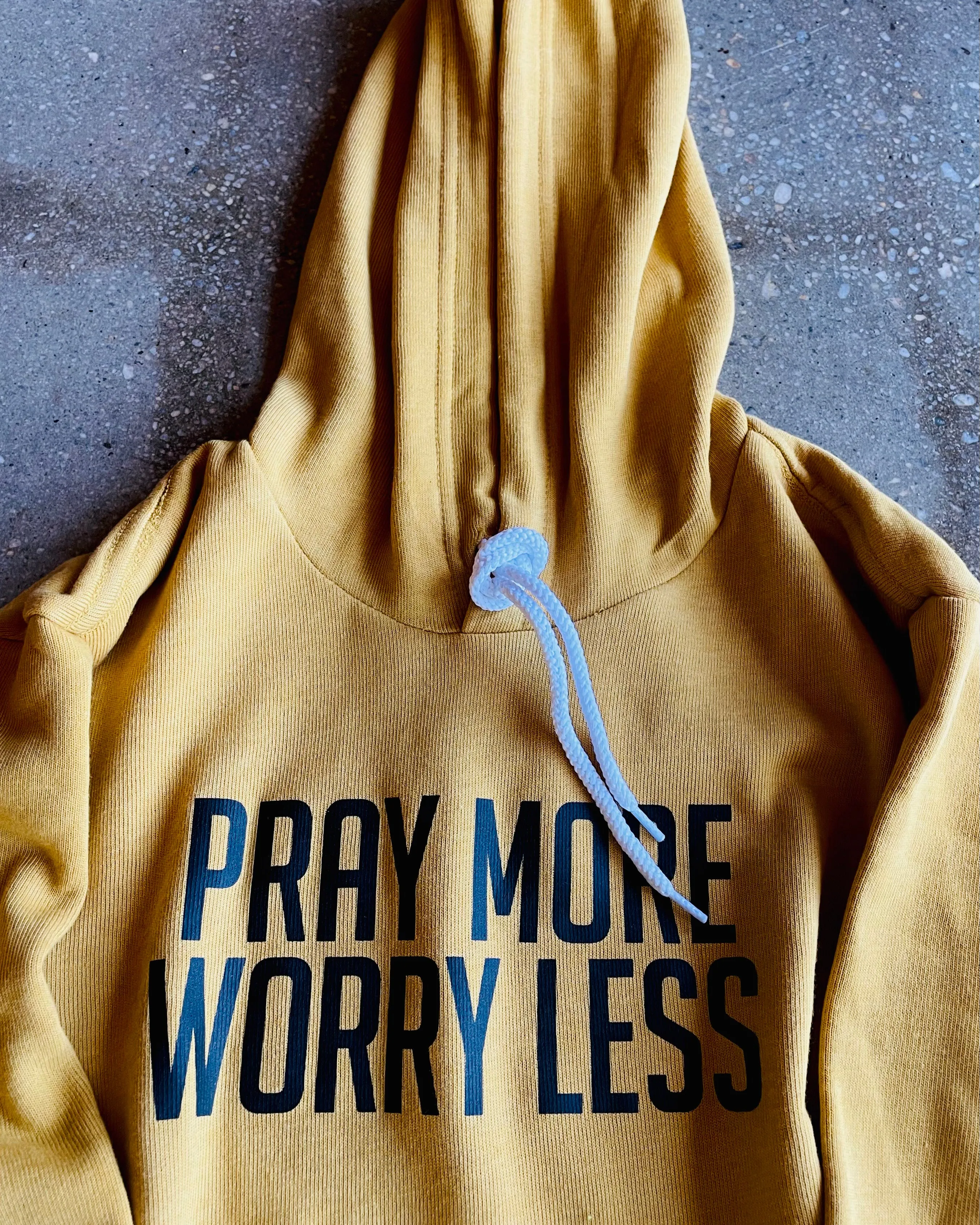 Pray More Worry Less Adult Sponge Fleece Hoodie