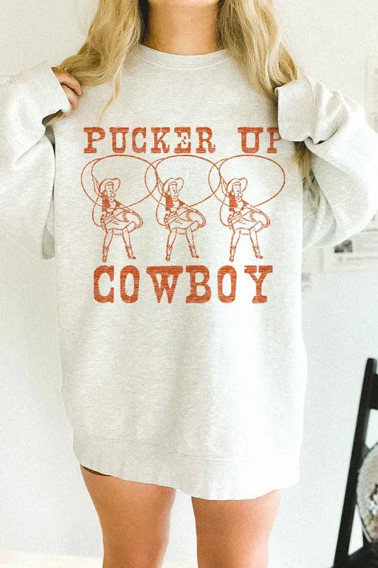 Pucker Up Cowboy Oversized Sweatshirt