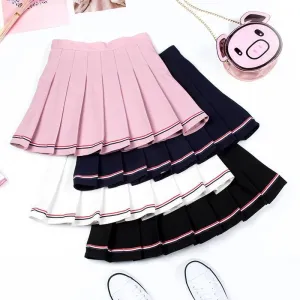 "BOTTOM STRIPE PLEATED" SKIRT N082602