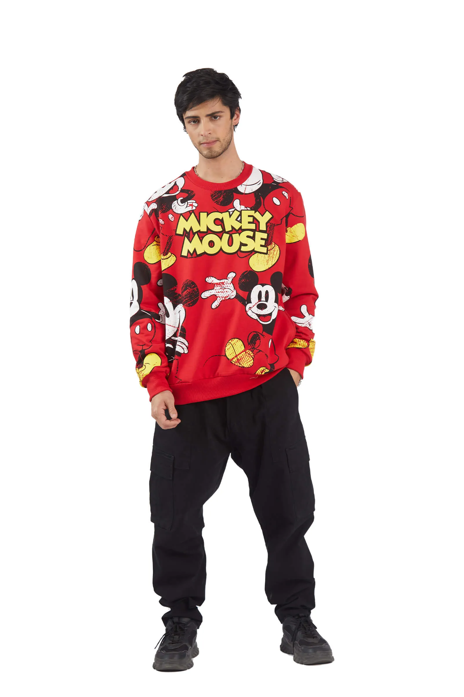 Red Mickey Mouse Oversized Sweatshirt