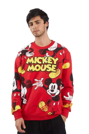 Red Mickey Mouse Oversized Sweatshirt