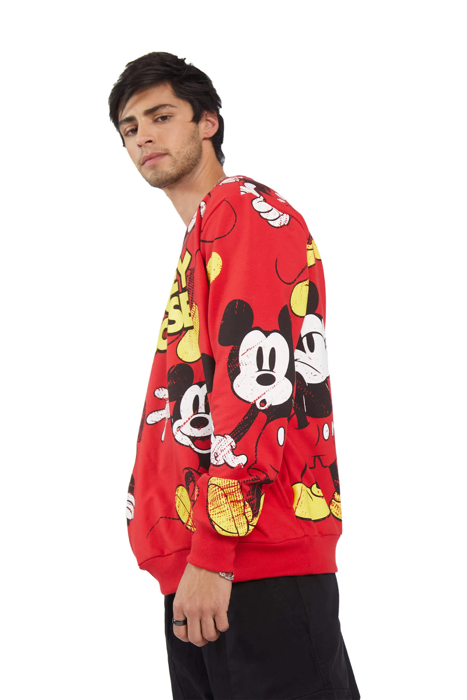Red Mickey Mouse Oversized Sweatshirt