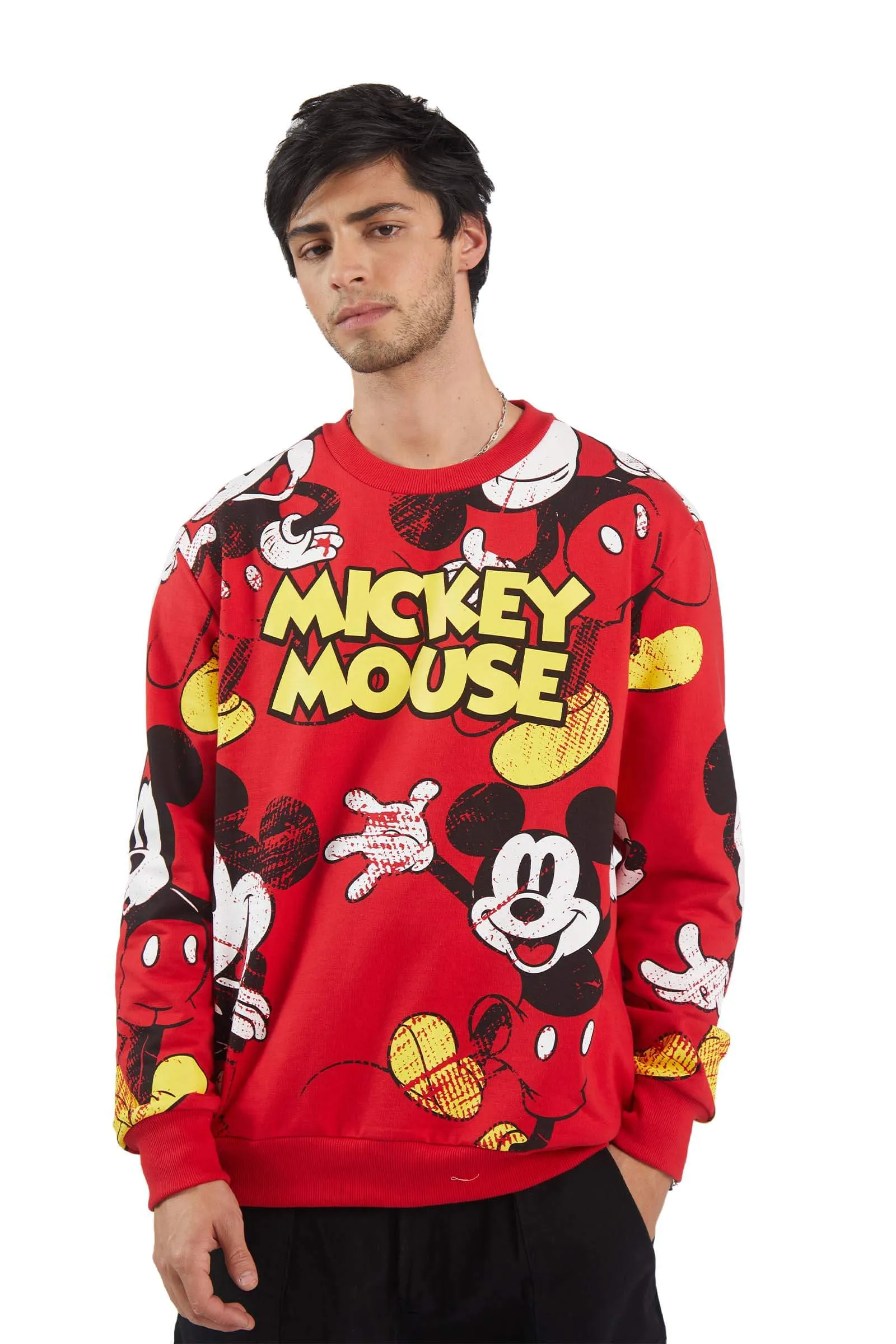 Red Mickey Mouse Oversized Sweatshirt