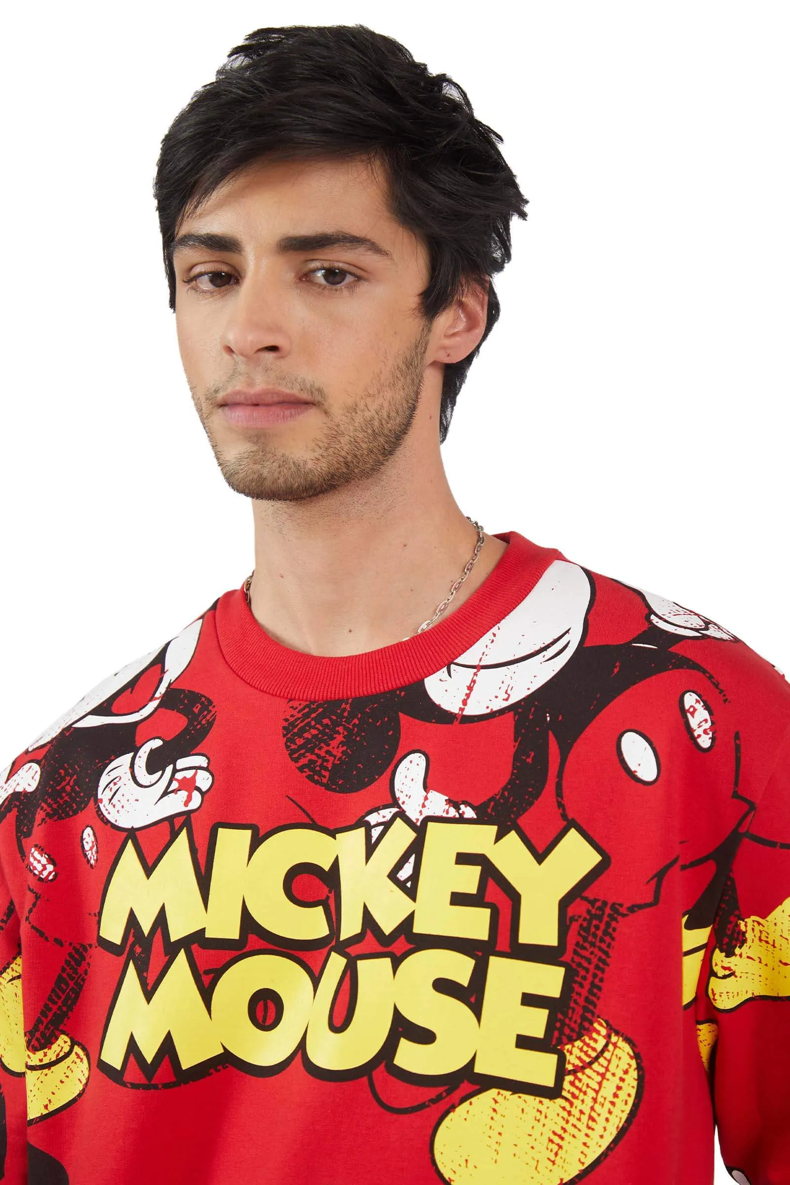 Red Mickey Mouse Oversized Sweatshirt