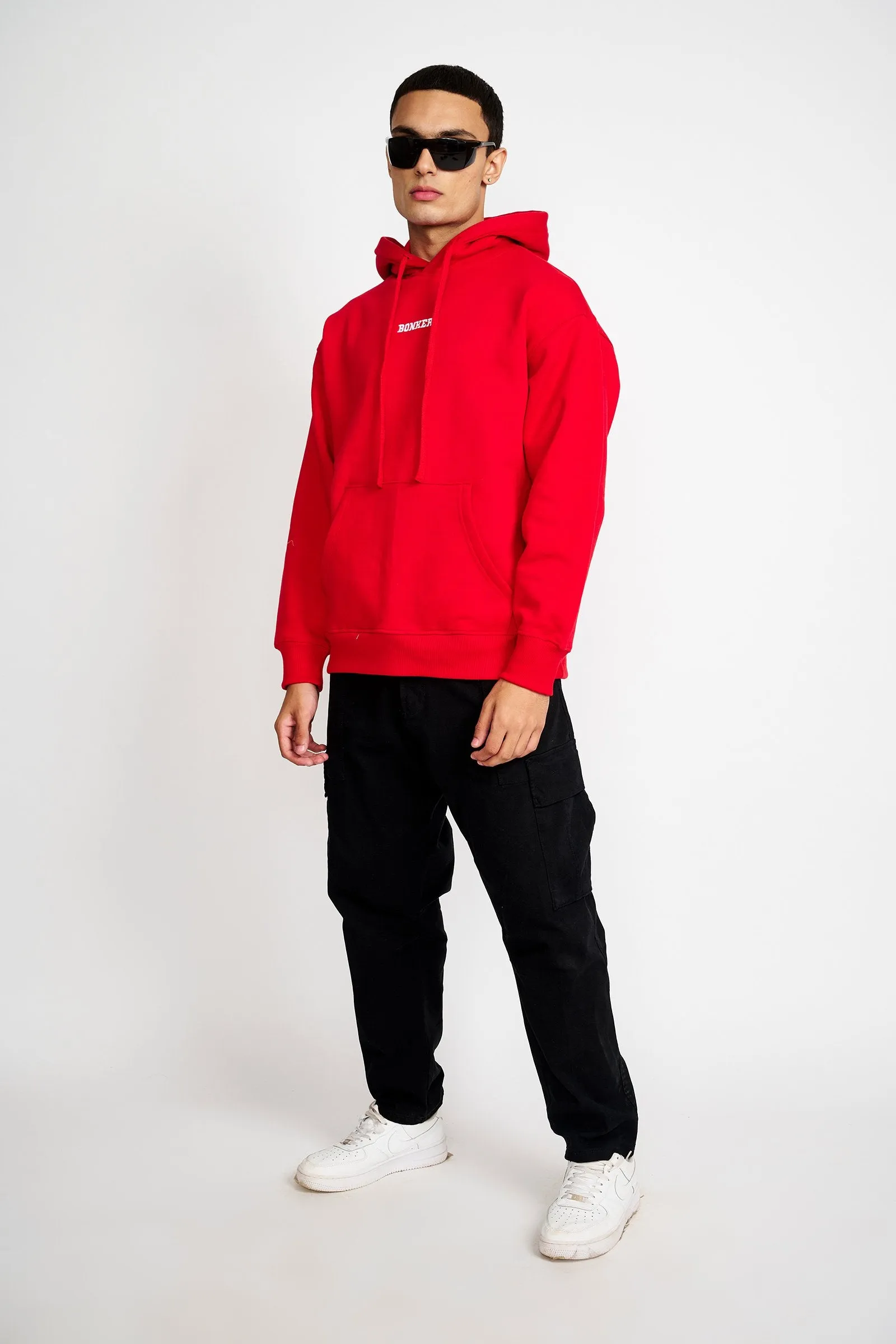 Red Signature Oversized Heavyweight Hoodie (Fleece)