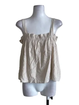 Rice White Stretchable Neck Crop Top