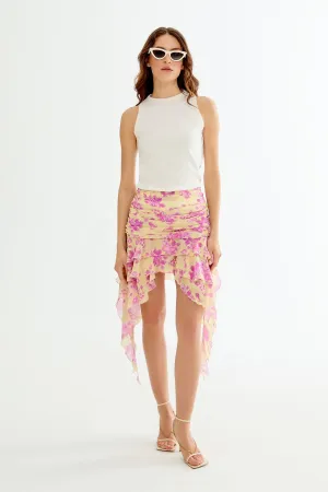 ROSE Floral Patterned Mini Skirt
