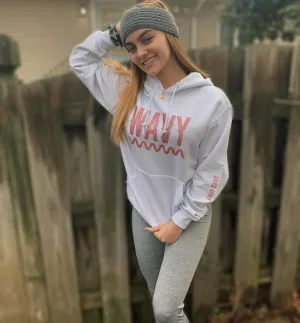 Rose Gold Glitter Wavy | White Hoodie