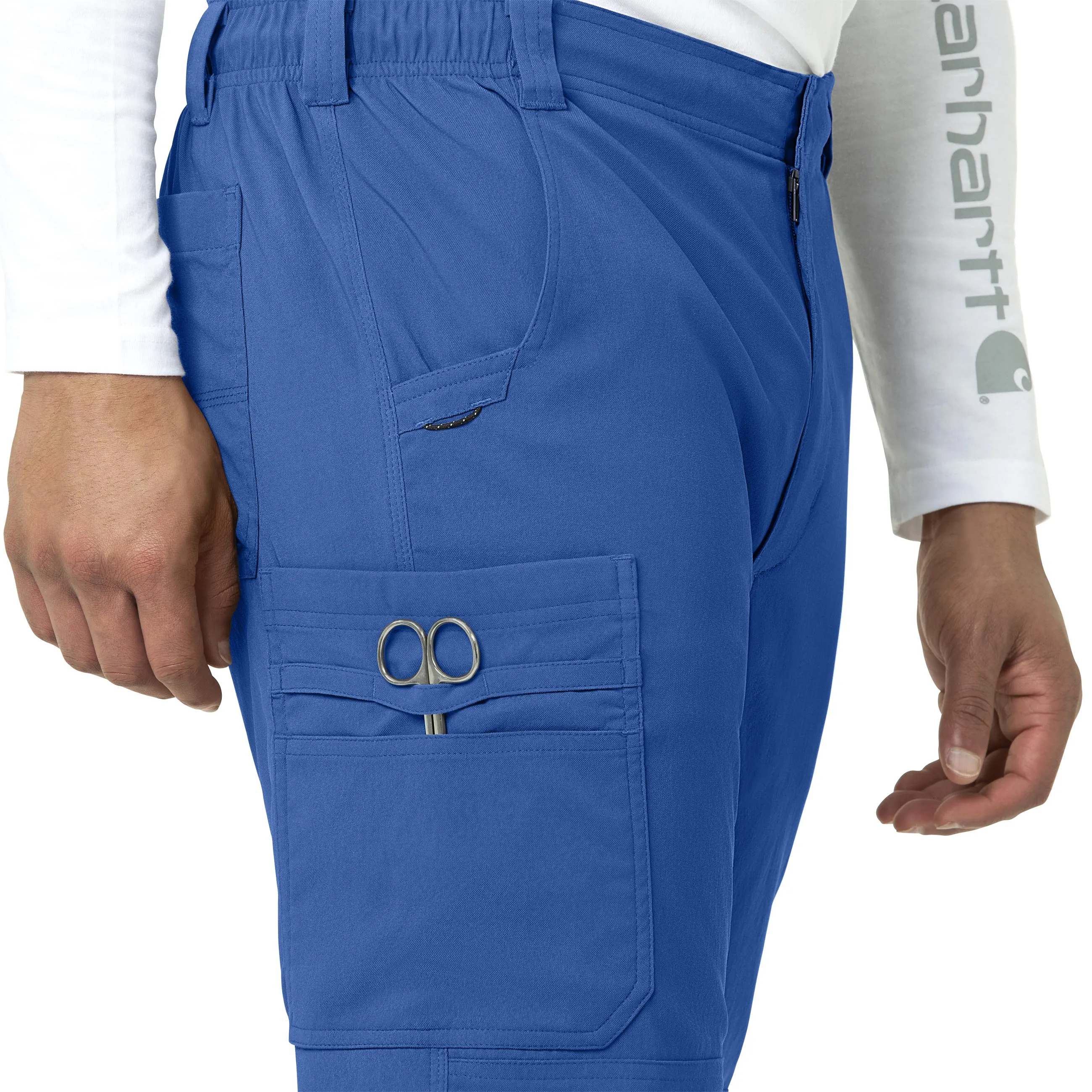 Rugged Flex Peak C55037 Men's Straight Leg Cargo Scrub Pants Royal