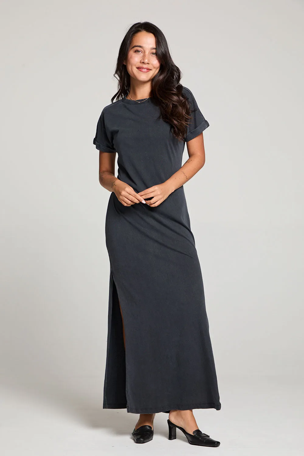 Saloonn Licorice Black Maxi Dress