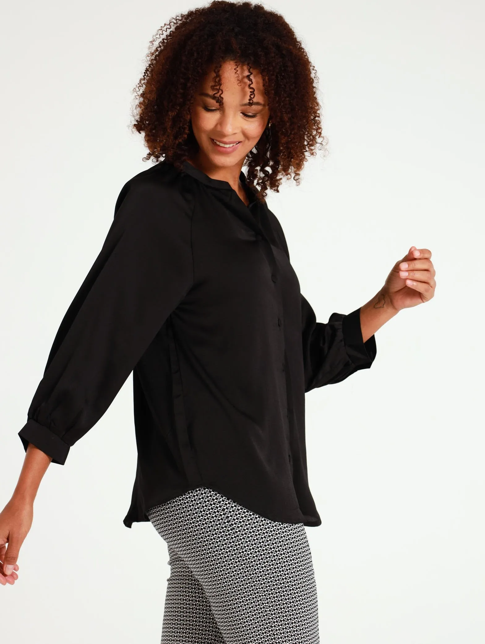 Satin Blouse - Black