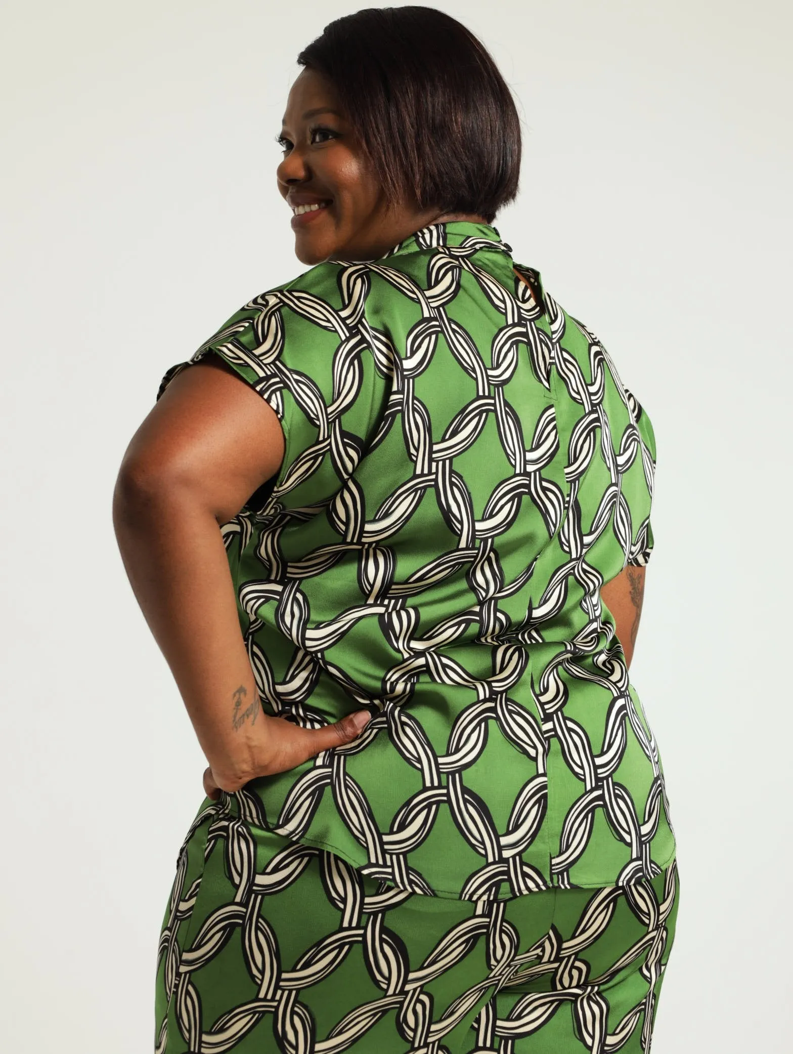 Satin Blouse - Green
